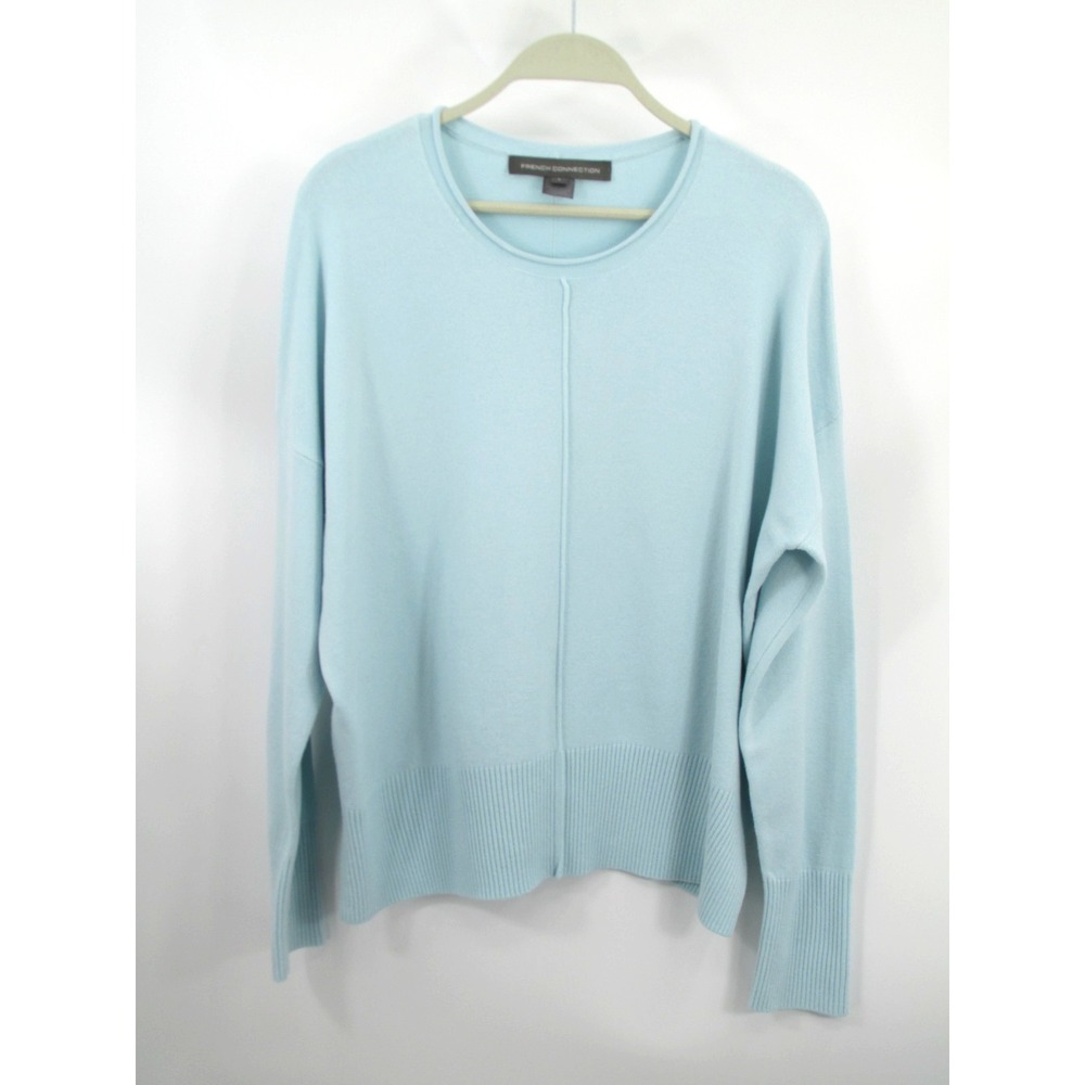 French Connection Pullover Sweater Womens Small Baby Blue Soft Knit Long Sleeve
